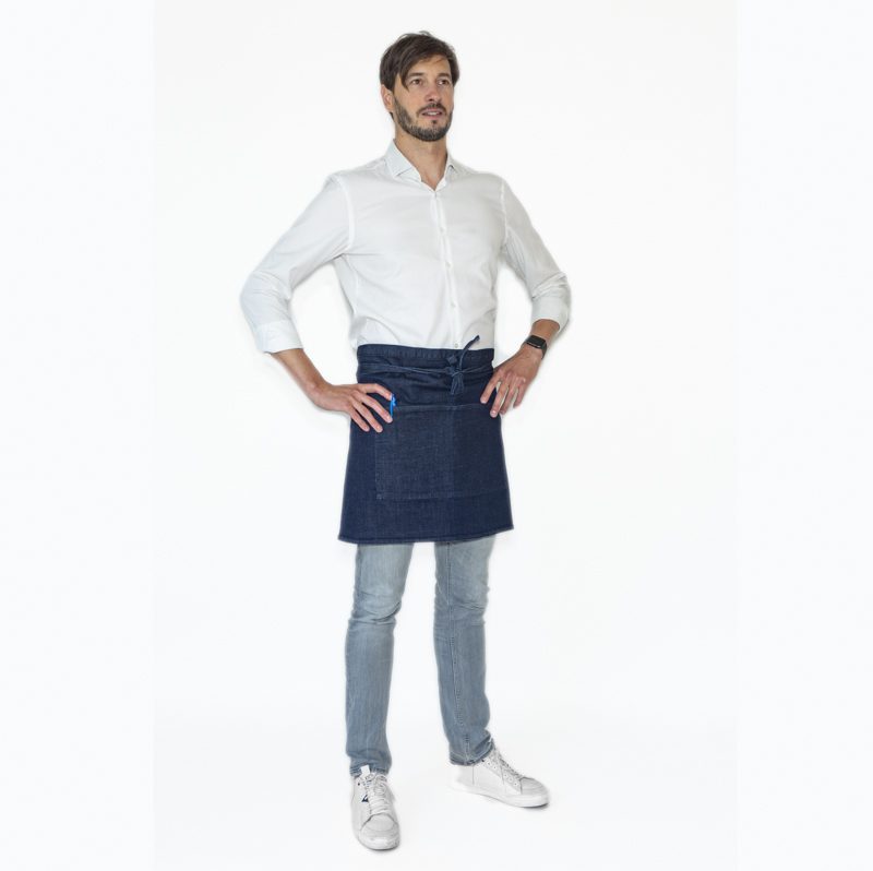 Bo Weevil Short catering apron (45x90cm) - heavy denim GOTS - 920045 - Image 2
