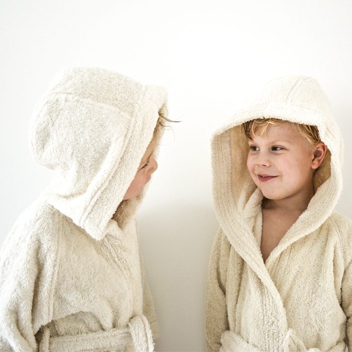 Bo Weevil Bathrobe for children - natuarl white - GOTS - Image 3