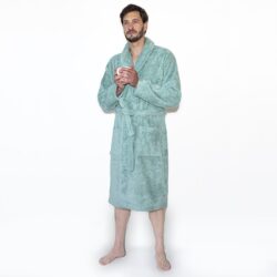 Alternative view of Bo Weevil Bathrobe - mineral green -  size S-XL