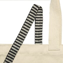 Bo Weevil Woven tape - black/white zigzag pattern - 25 mm made of organic cotton - 006225
