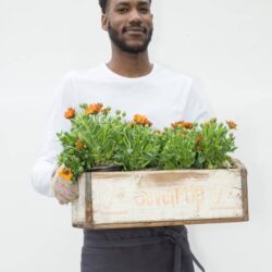 Alternative view of Bo Weevil Long catering apron (90x100cm) - canvas - anthracite - 923017