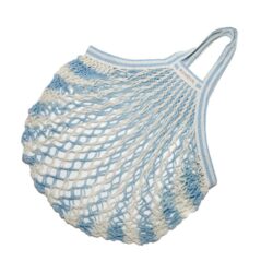 Bo Weevil Net bag bicolour with short handles - aqua & white 901550