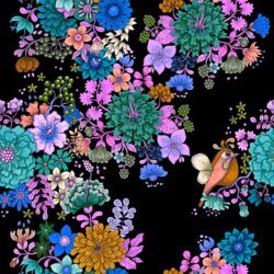 Hazeltjes Magic Bird Blue,  organic jersey